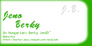 jeno berky business card